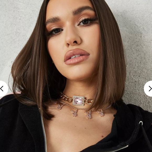 Playboy Pink Crystal Layered Necklace